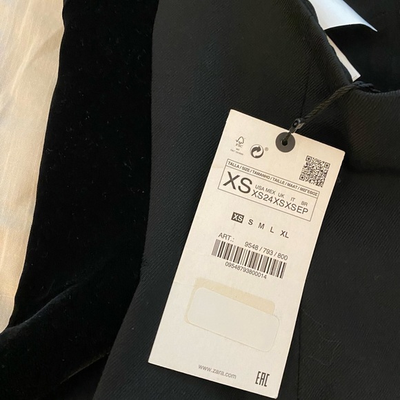 NWT Zara Combination Velvet Vest Black (P) - Picture 12 of 12